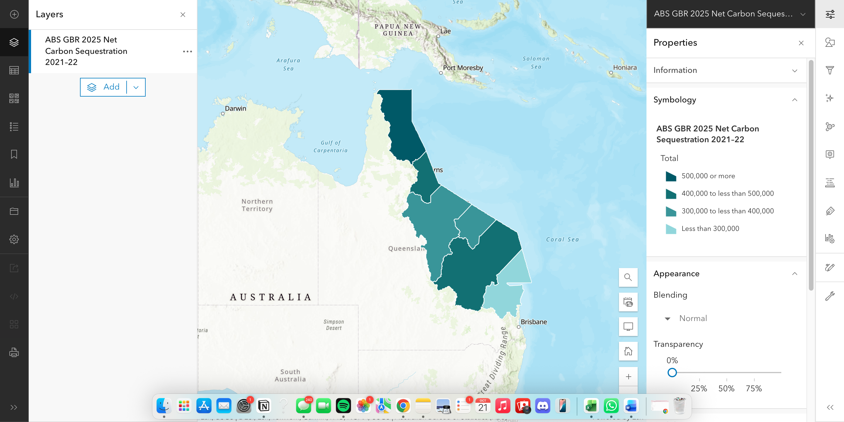 Interactive map of carbon sequestration produced as part of the accounts